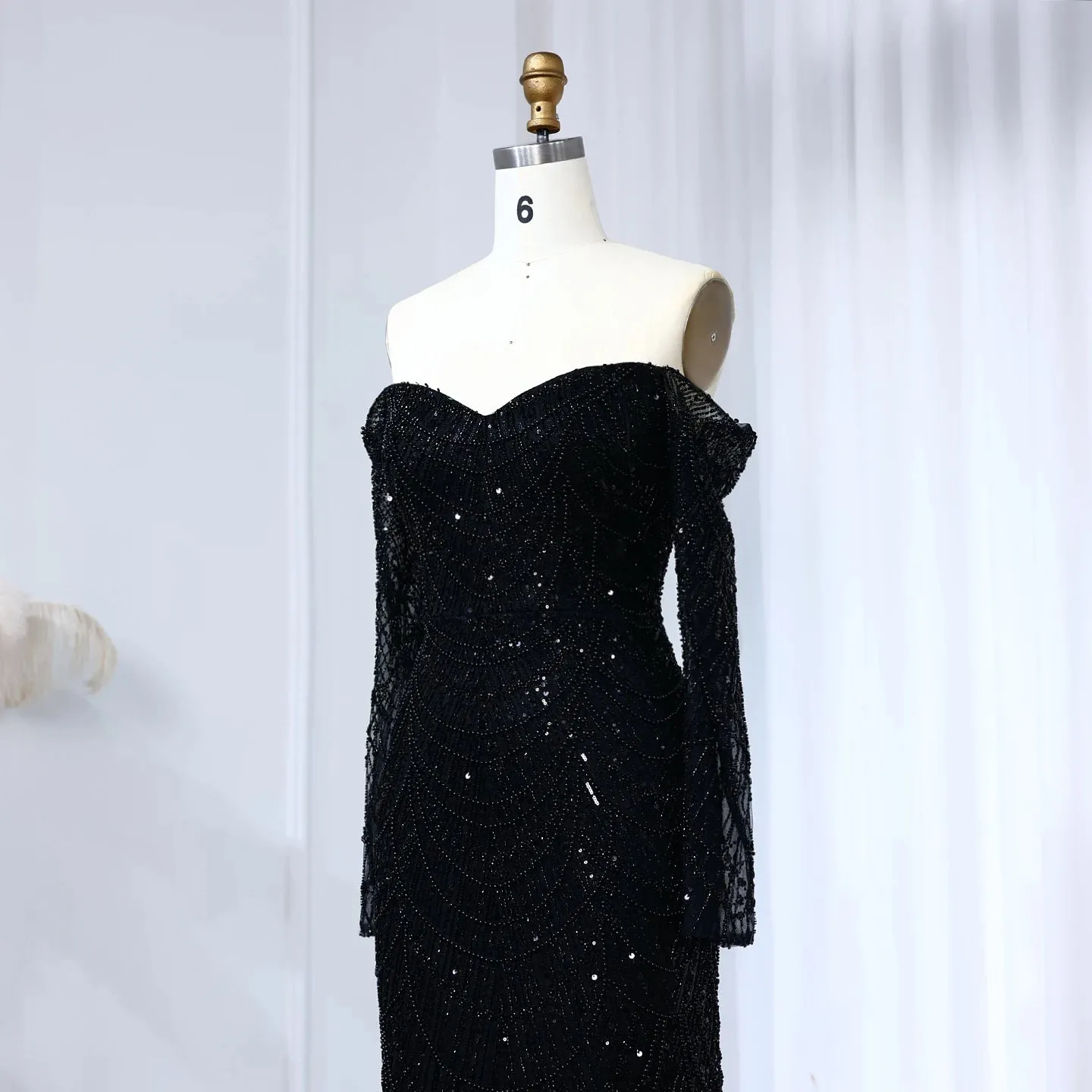 Off the Shoulder Mermaid Long Sleeves Party Gowns