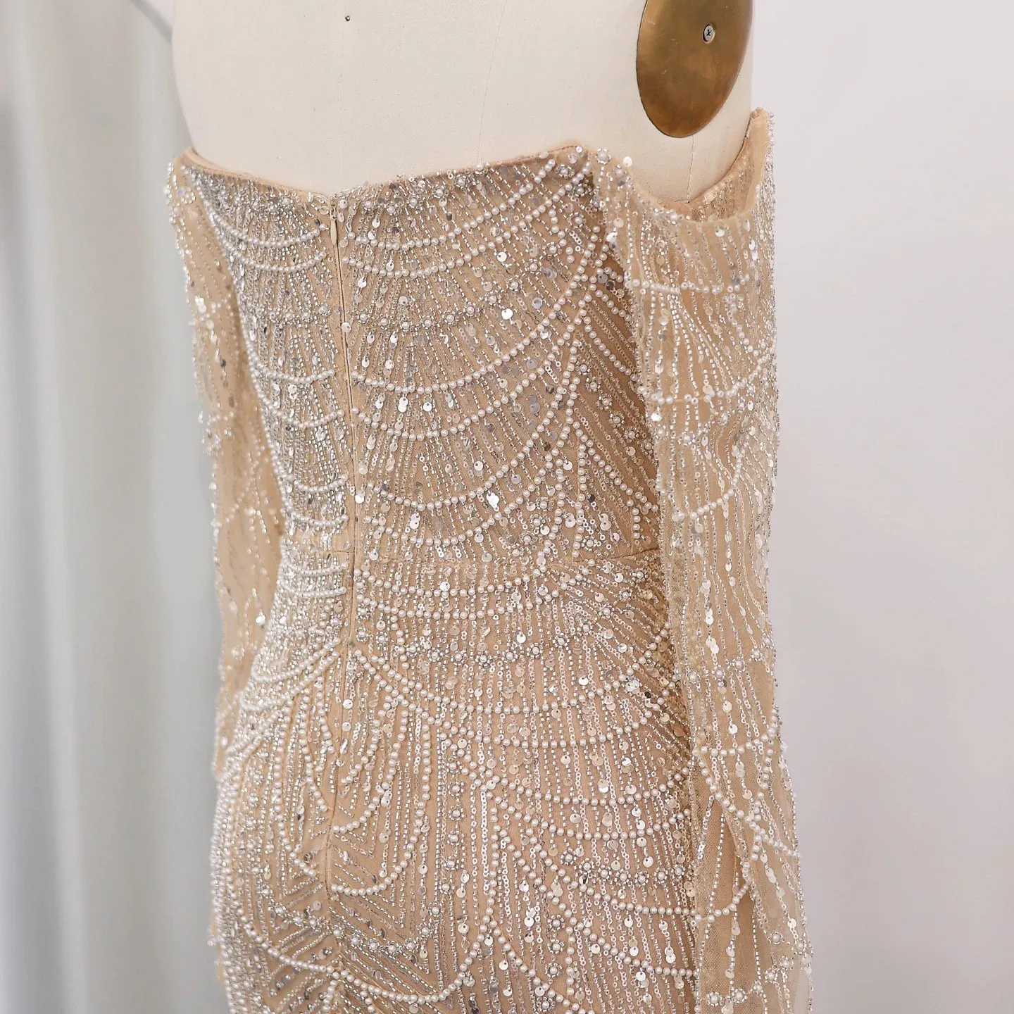 Off the Shoulder Mermaid Long Sleeves Party Gowns