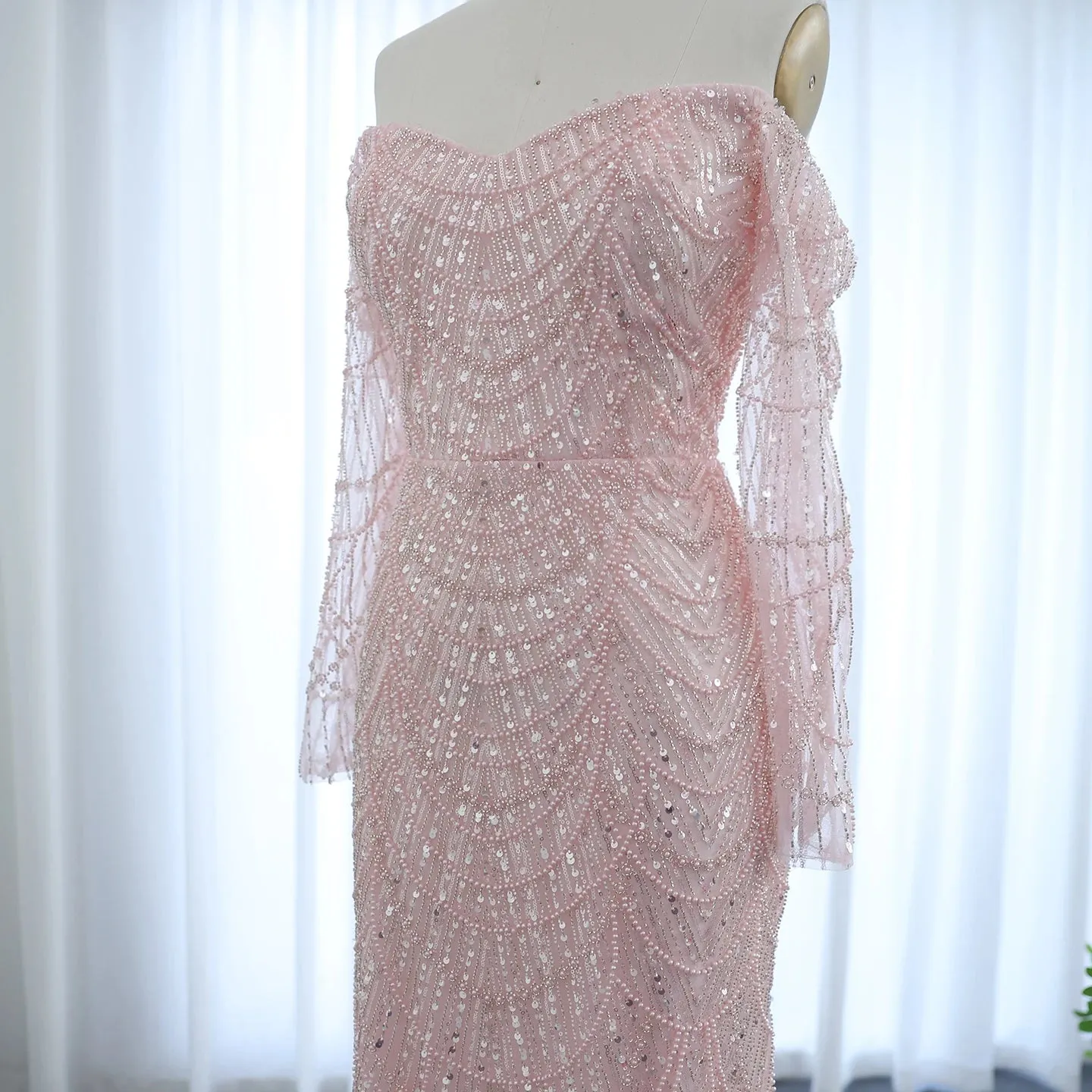 Off the Shoulder Mermaid Long Sleeves Party Gowns