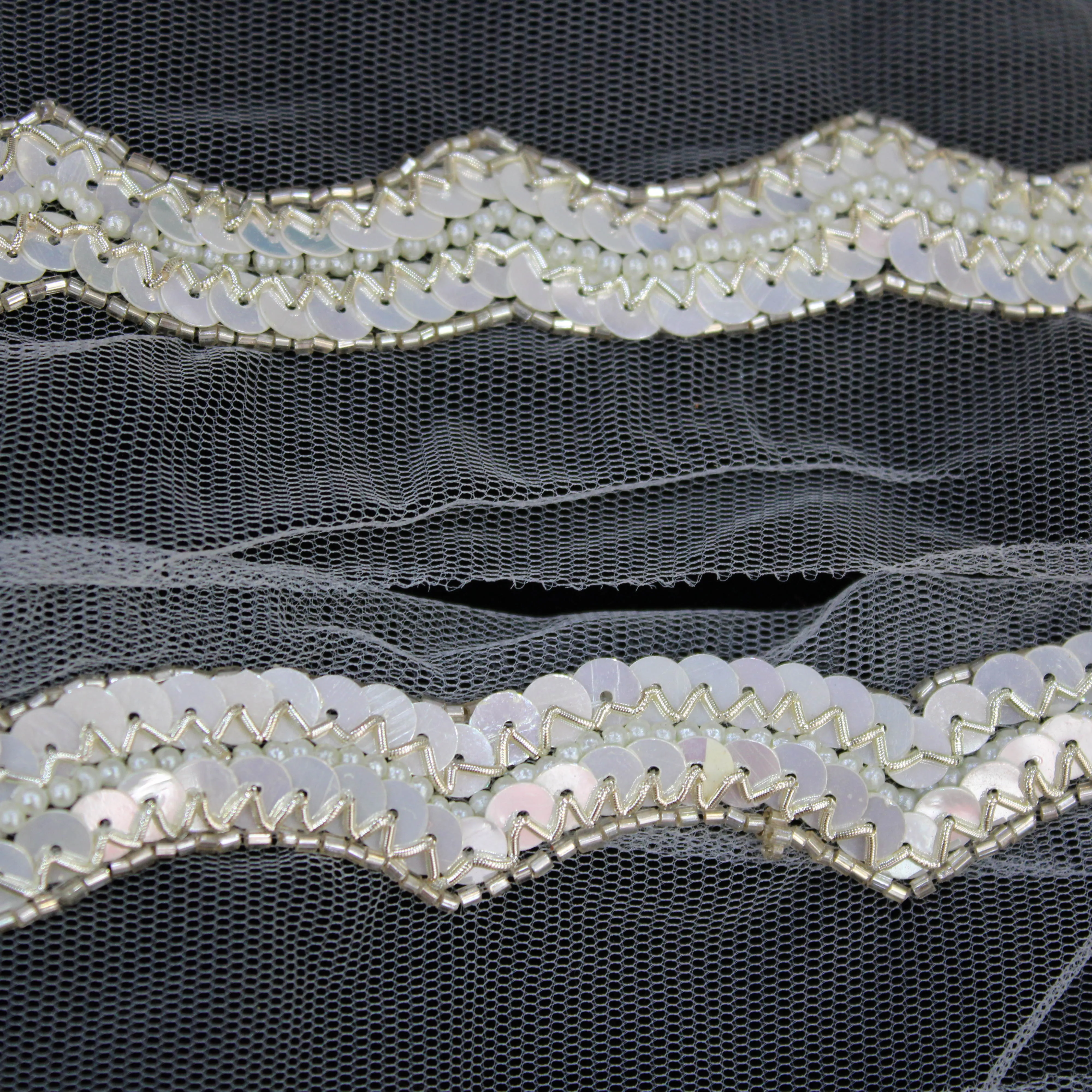 Off White Embellished Handwork Trim (Wholesale)