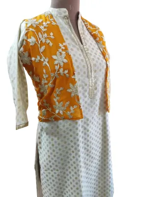 Orange Gotta Embroidered Ethnic Jacket Shrug ACJ05