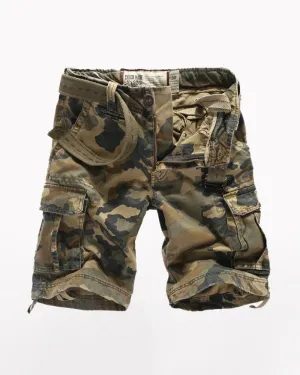 Outdoor Multi-Pocket Camo Cargo Shorts
