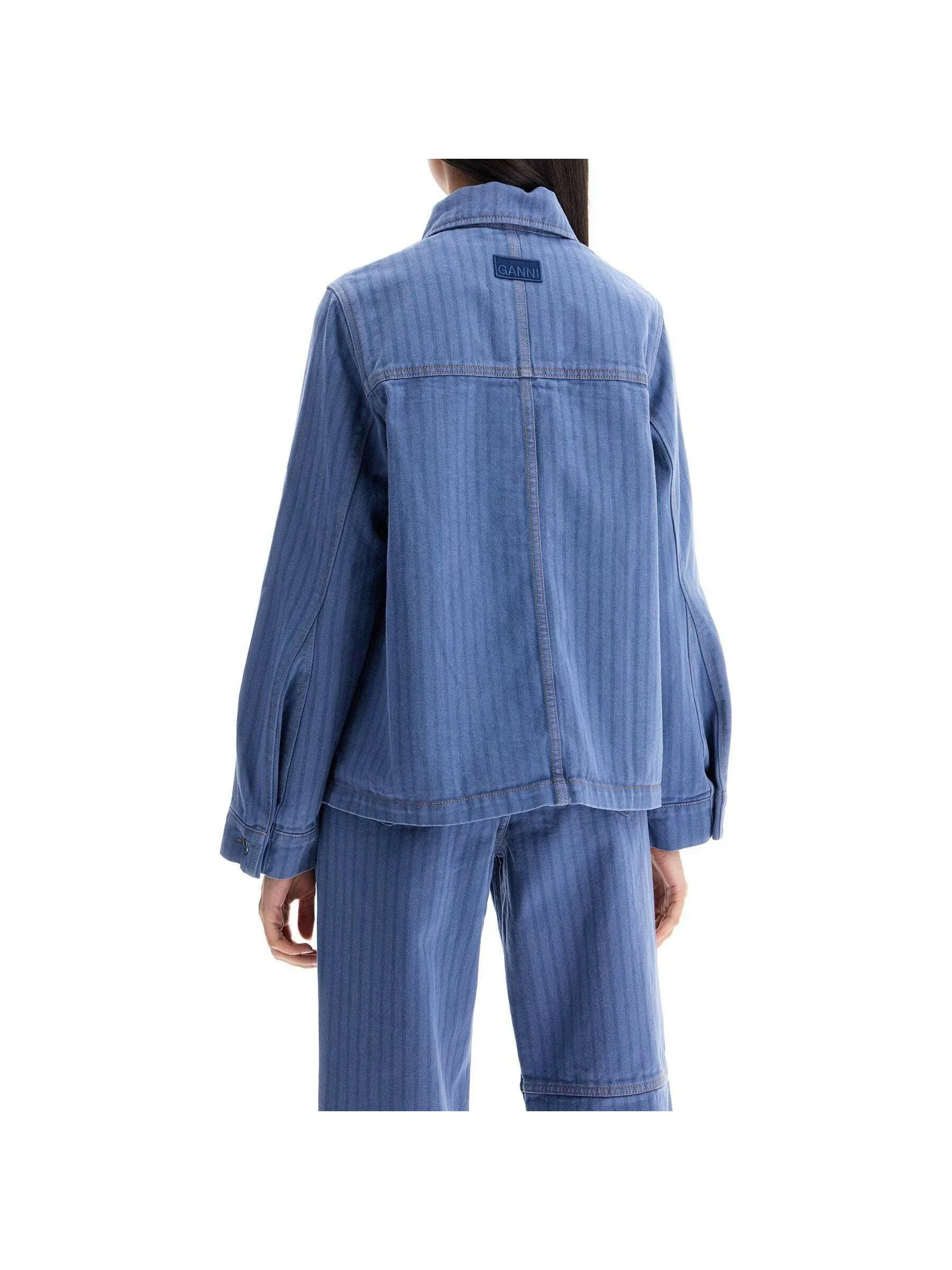 Overdyed Striped Denim Jacket