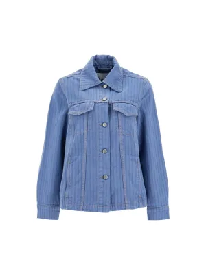 Overdyed Striped Denim Jacket