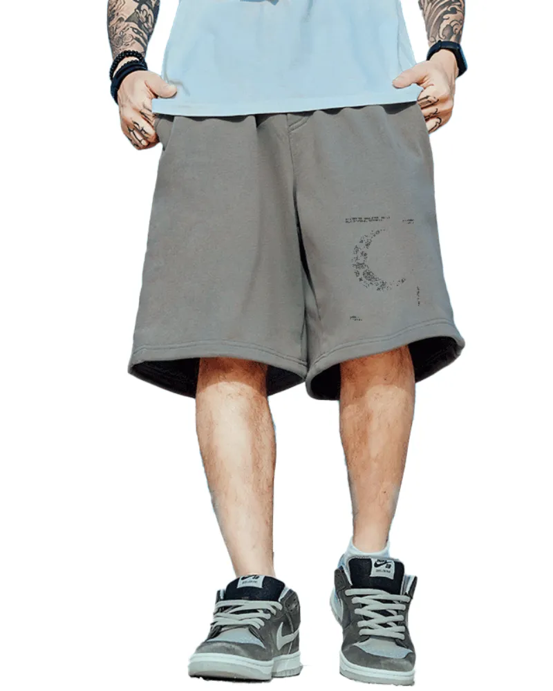 Oversize Moon Streetwear Shorts