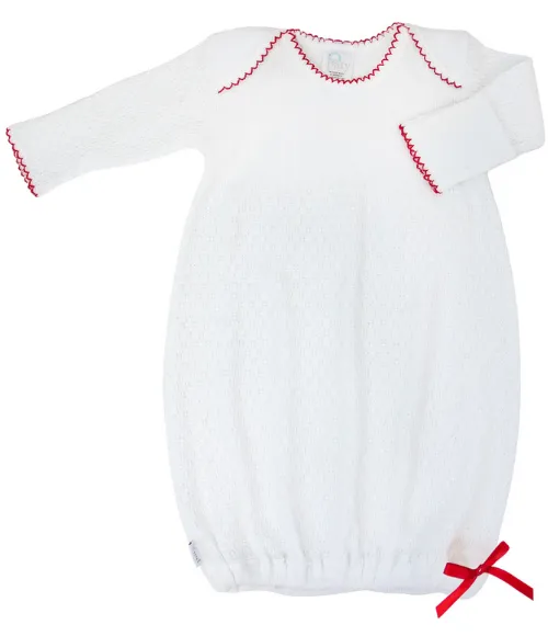 Paty Knit Gown with Picot Trim