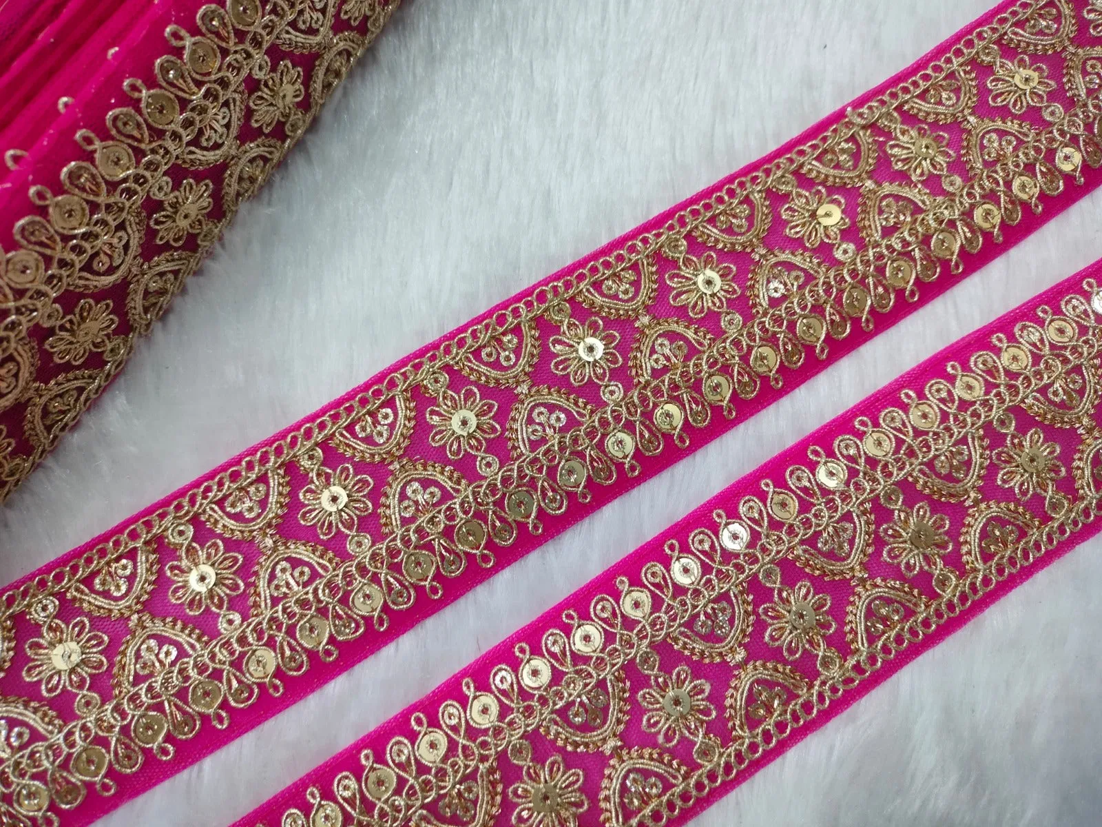 Pink Fancy Embellished Trim