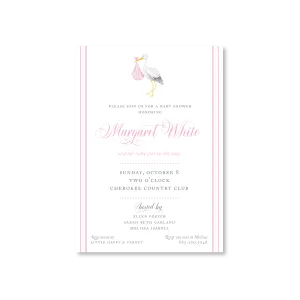 Pink Stork Invitations