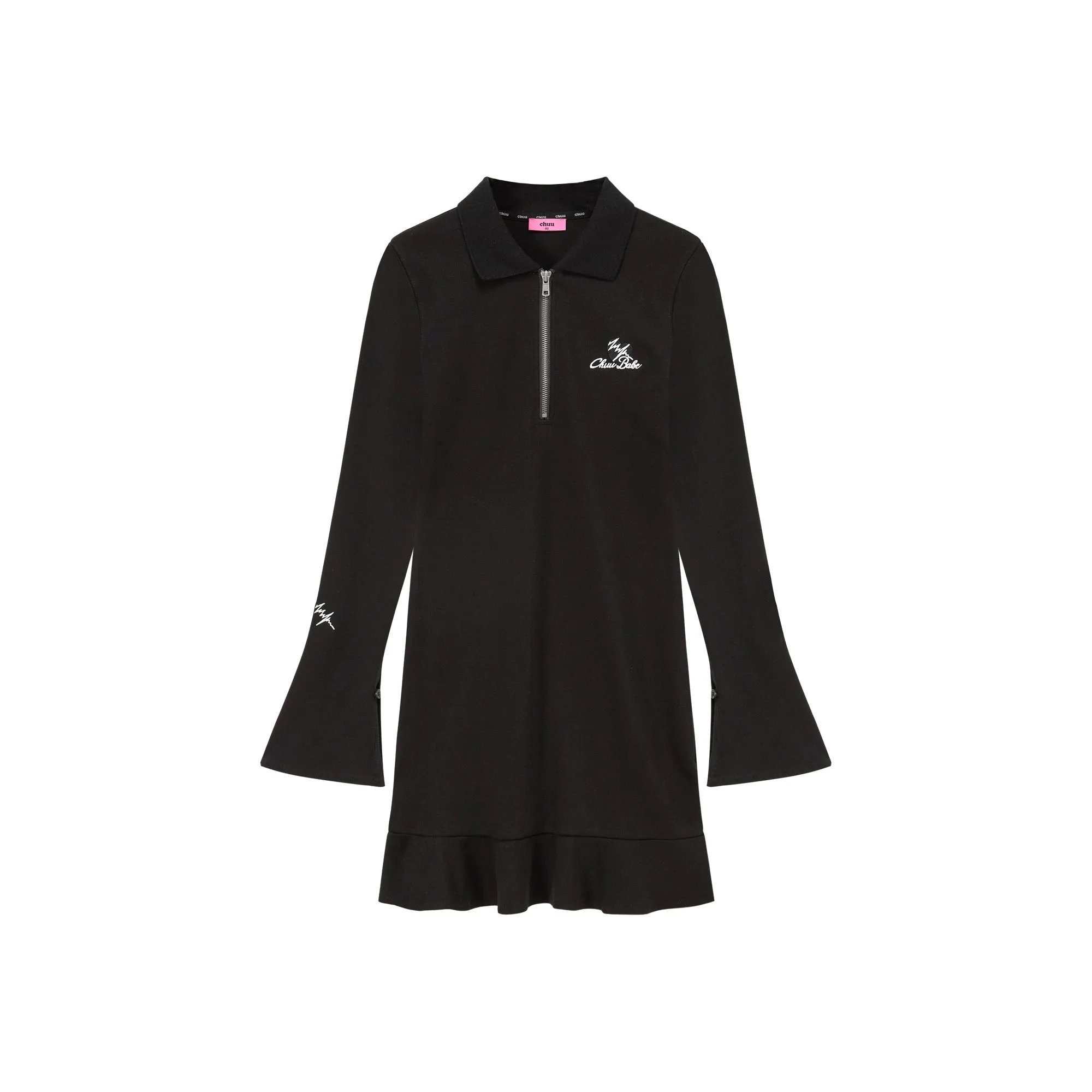 Polo Neck Embroidered Dress