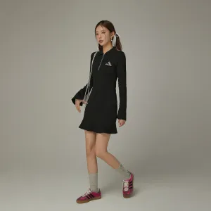 Polo Neck Embroidered Dress