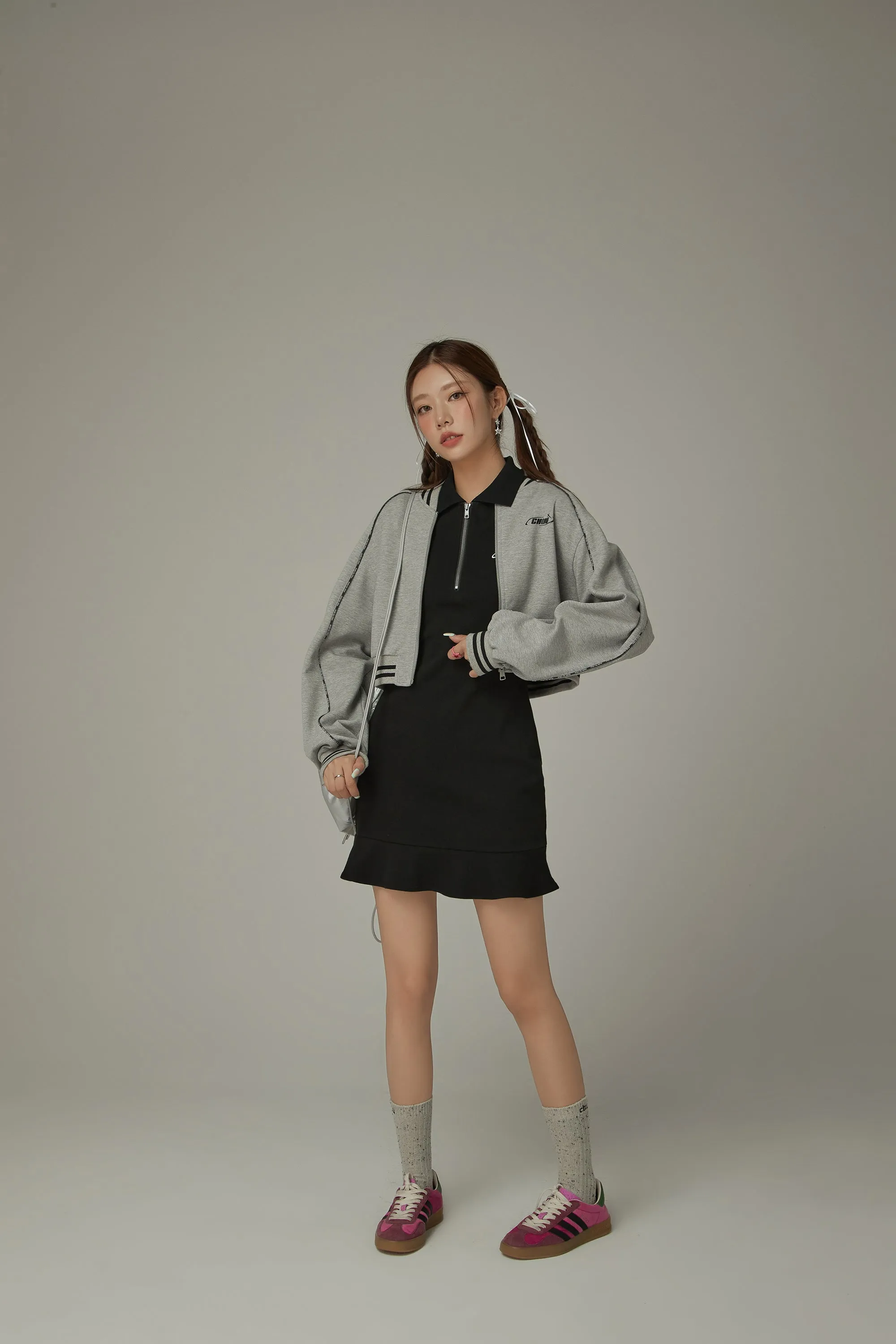 Polo Neck Embroidered Dress