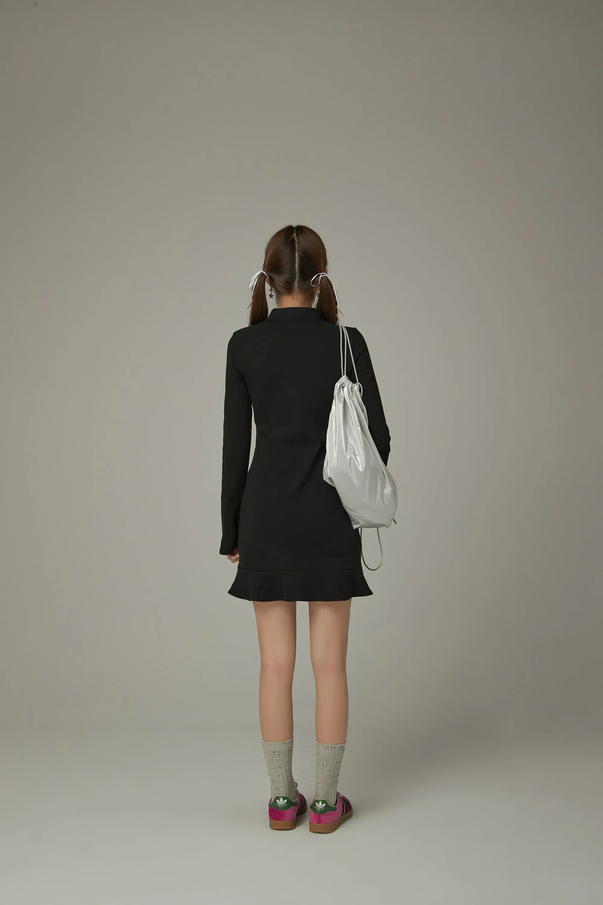 Polo Neck Embroidered Dress