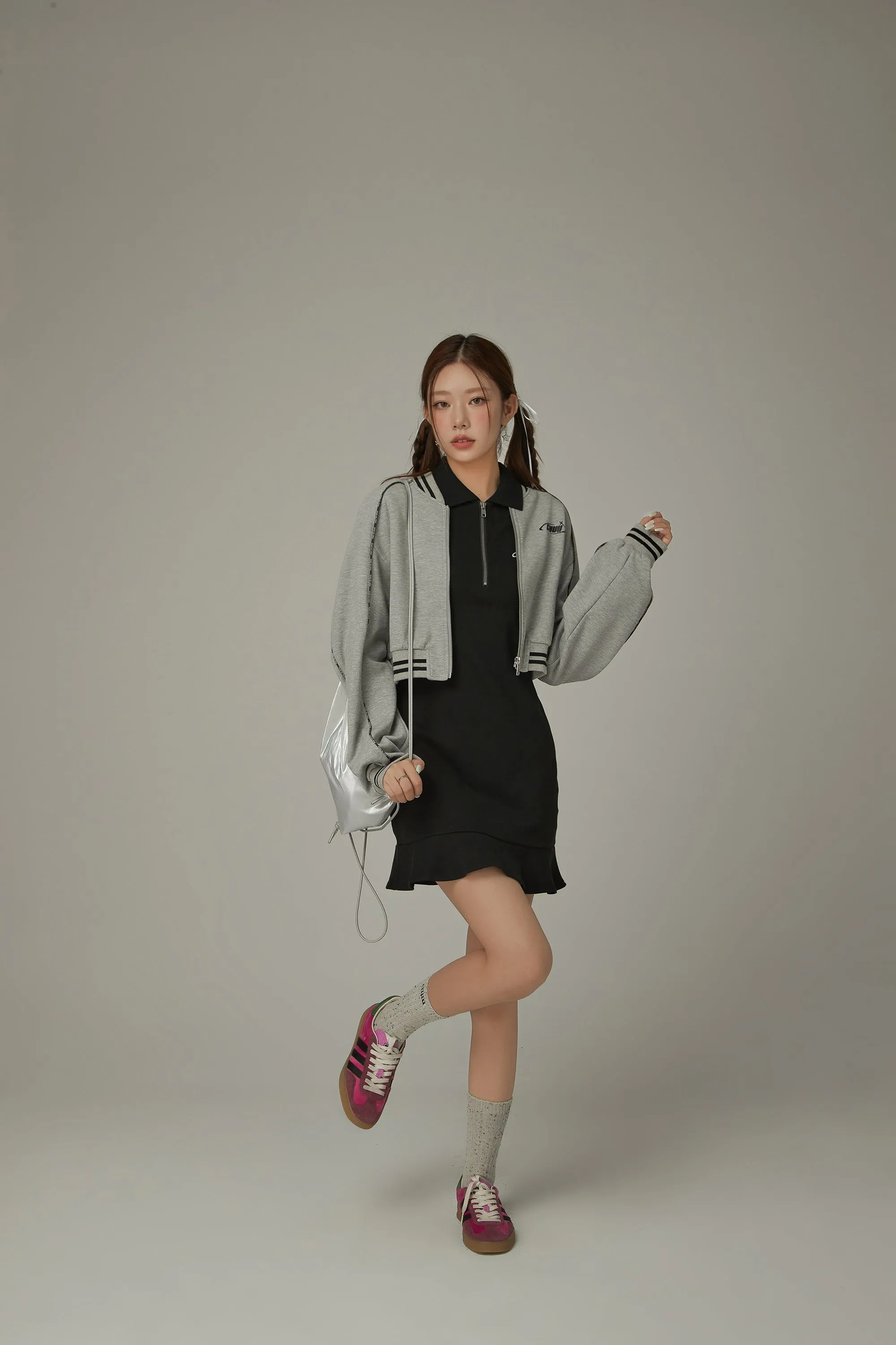Polo Neck Embroidered Dress