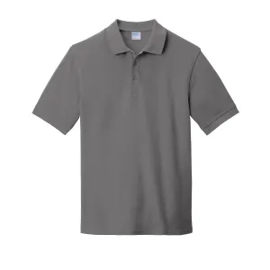 Port & Company Men's Medium Grey Ring Spun Pique Polo