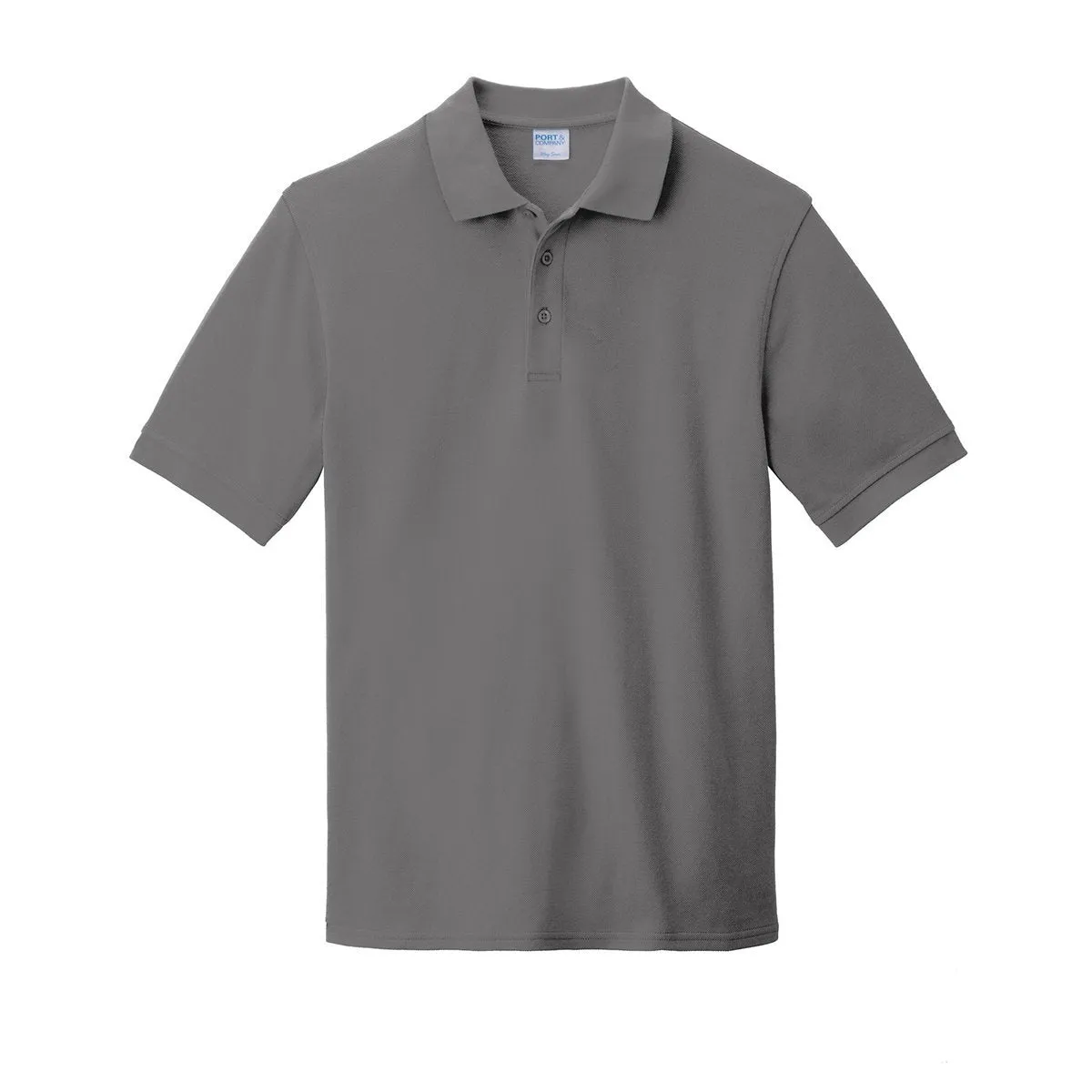 Port & Company Men's Medium Grey Ring Spun Pique Polo