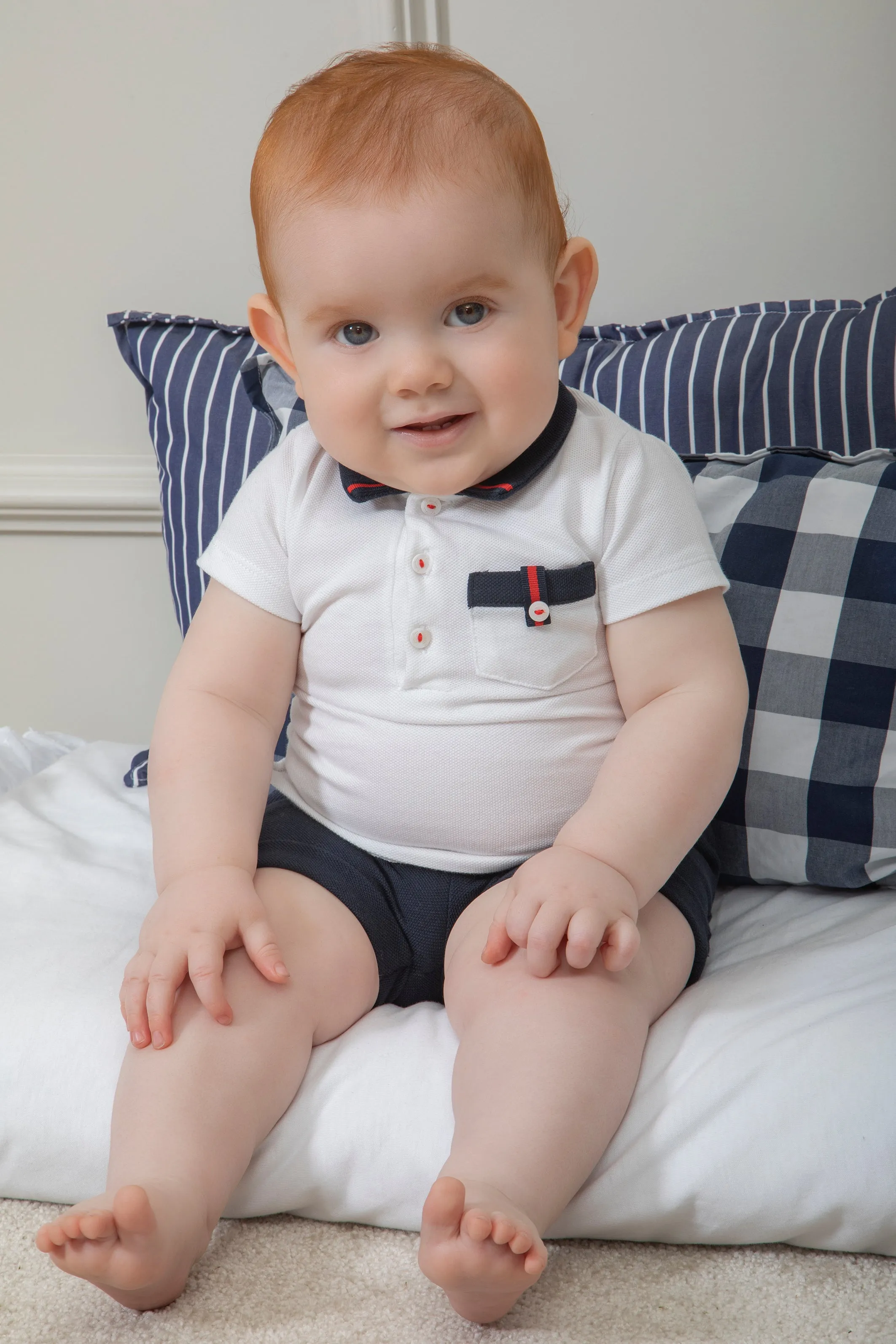 "Lawson" Navy & Red Polo Shirt & Shorts
