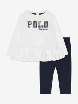 Ralph Lauren Baby Girls Leggings Set in White