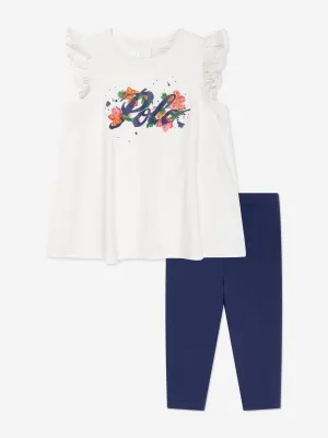 Ralph Lauren Baby Girls Top And Leggings Set in White