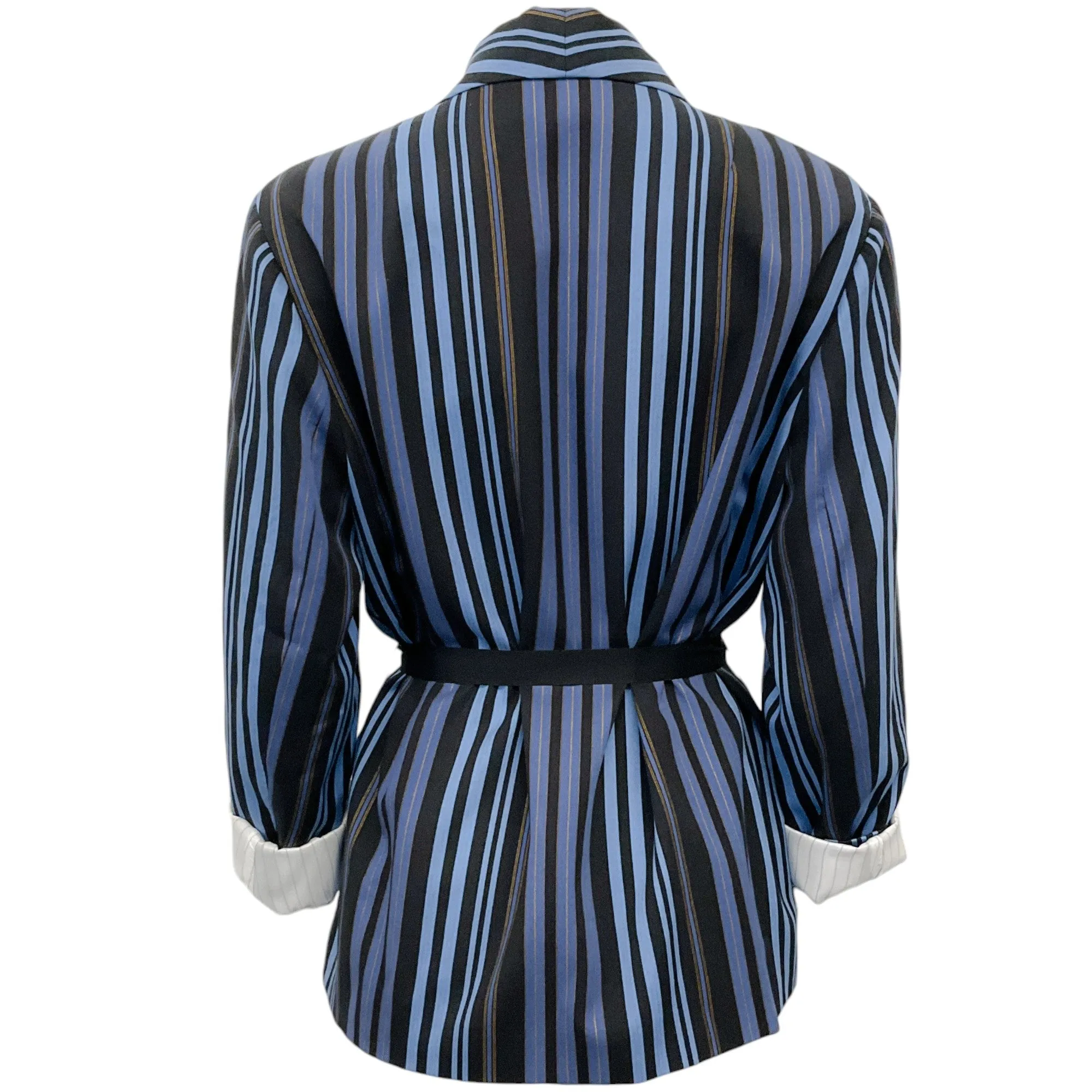 Raquel Allegra Sea Blue Striped Jai Jacket