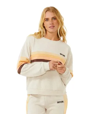 Rip Curl Women&#x27;s Surf Revival Panelled Crew Oatmeal Marle | Buy Rip Curl Women&#x27;s Surf Revival Panelled Crew Oatmeal Marle here | Outnorth