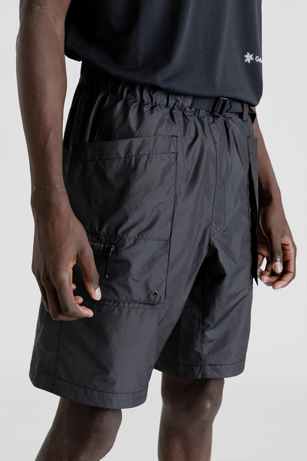 Rip-stop Cargo Shorts - Black