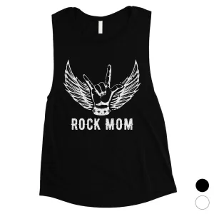 Rock Mom Womens Funny Mothers Day Muscle Tank Top Cute Gift For Mom