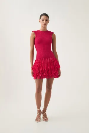 Rushes Raffia Knit Mini Dress