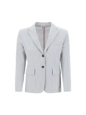 Seersucker Pinstriped Blazer