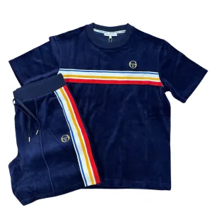 SERGIO TACCHINI VELOUR IVANES T-SHIRT SHORTS SET - Men’s-MARITIME BLUE
