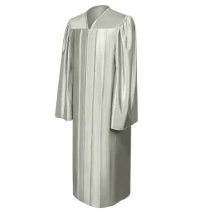 Shiny Silver High School Graduation Gown