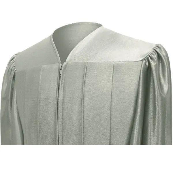 Shiny Silver High School Graduation Gown