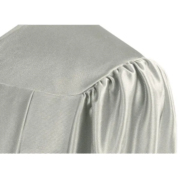 Shiny Silver High School Graduation Gown