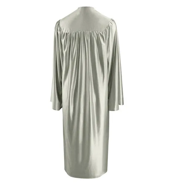 Shiny Silver High School Graduation Gown