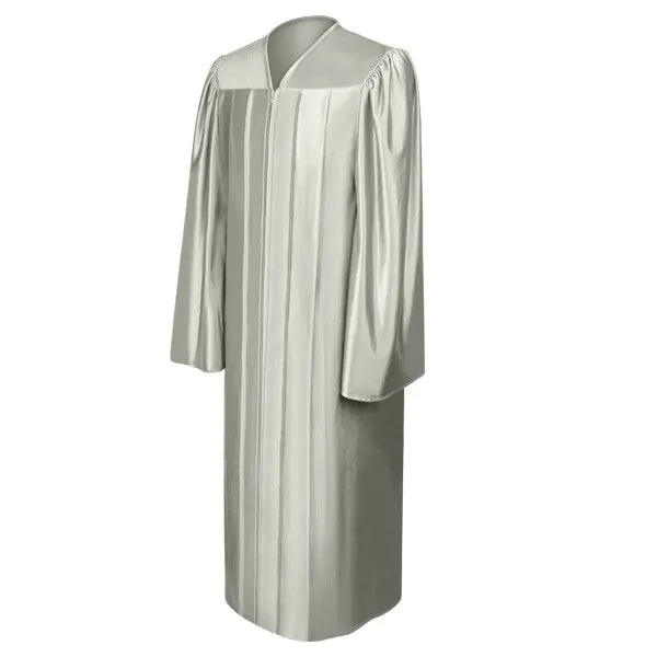 Shiny Silver High School Graduation Gown