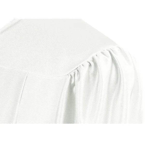 Shiny White High School Graduation Gown