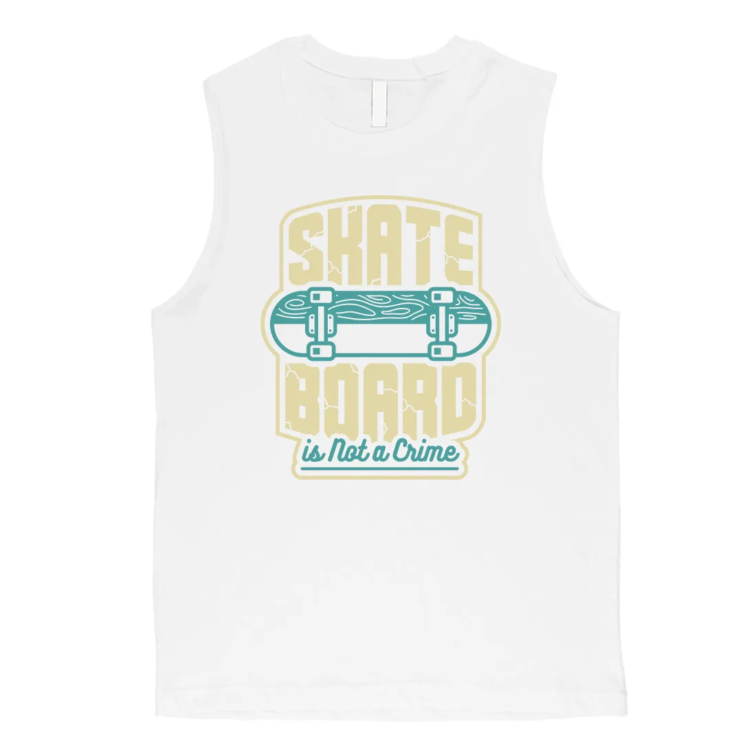Skate Board Not Crime Mens Muscle Shirt
