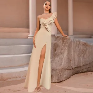 Slim Fit Sexy Ruffled Evening Dress