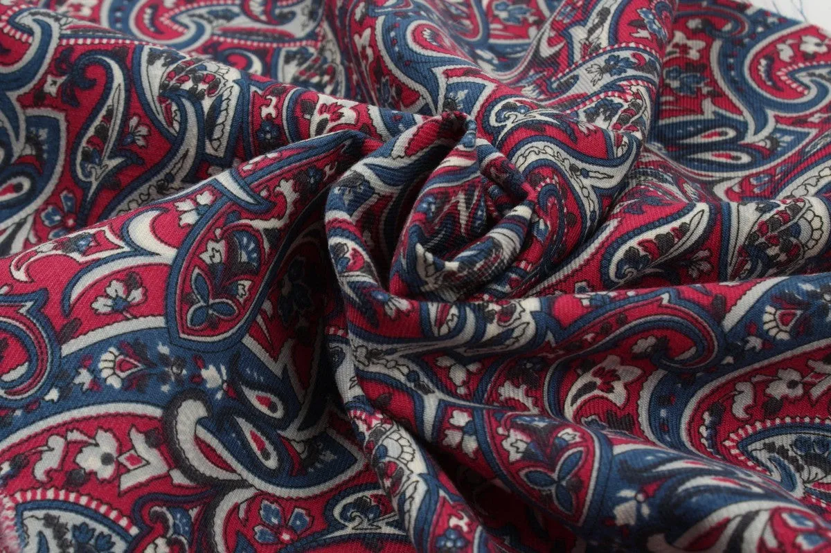 Soft Printed Wool Twill - Paisley