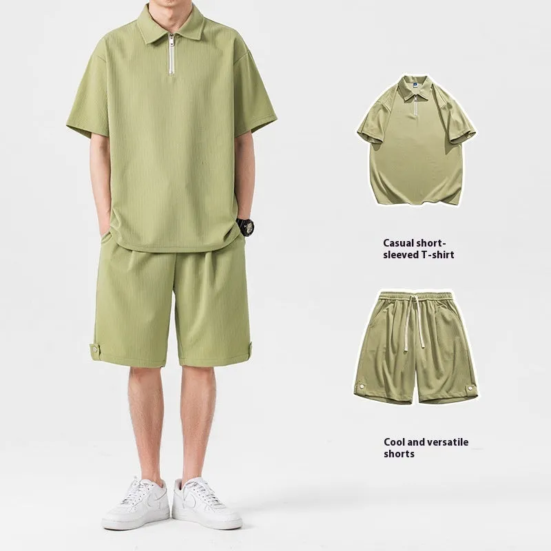 Solid Color Polo Couple Suit