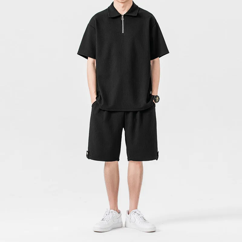 Solid Color Polo Couple Suit