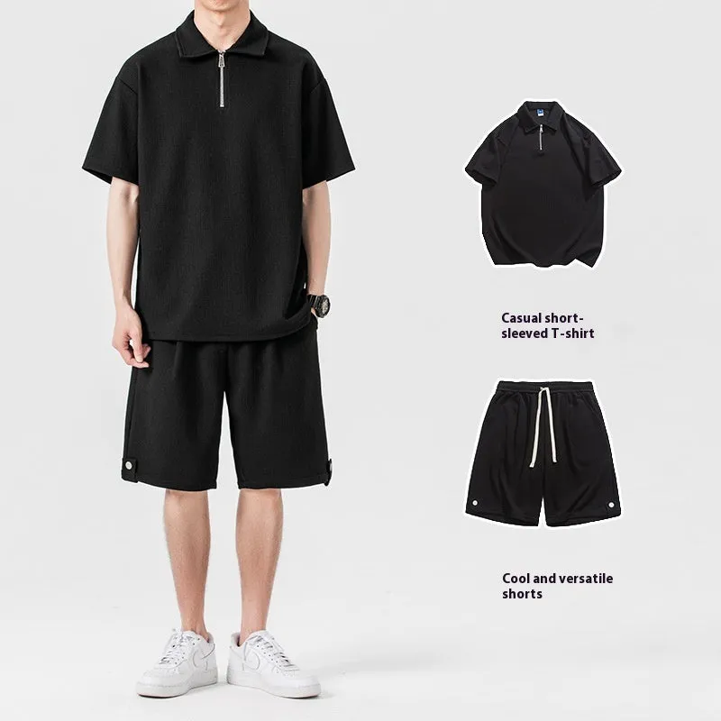 Solid Color Polo Couple Suit