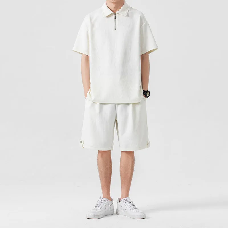 Solid Color Polo Couple Suit