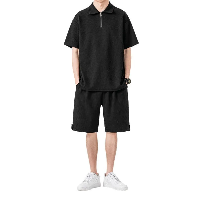Solid Color Polo Couple Suit