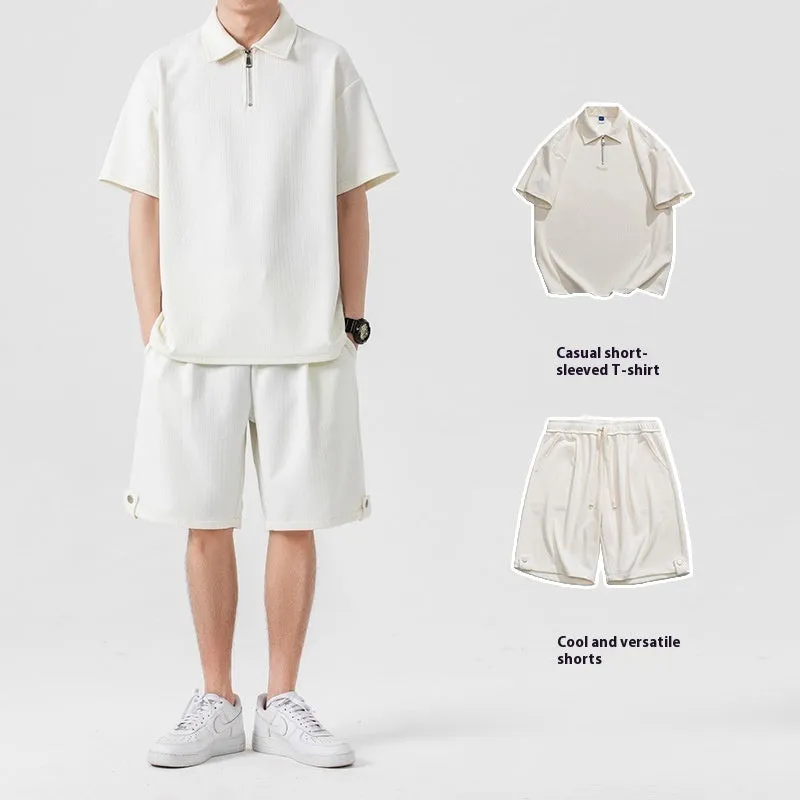 Solid Color Polo Couple Suit