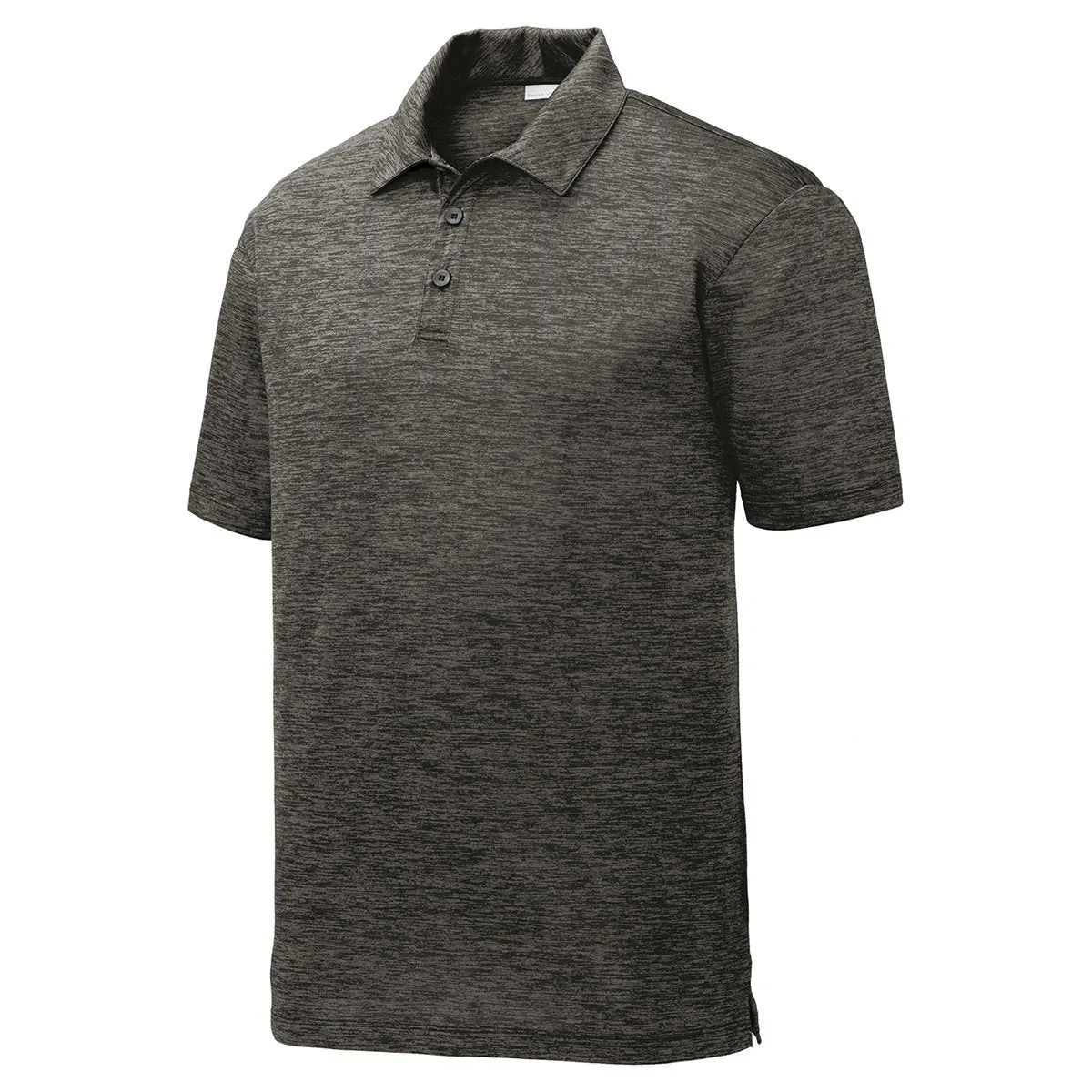 Sport-Tek Men's Grey-Black Electric PosiCharge Electric Heather Polo
