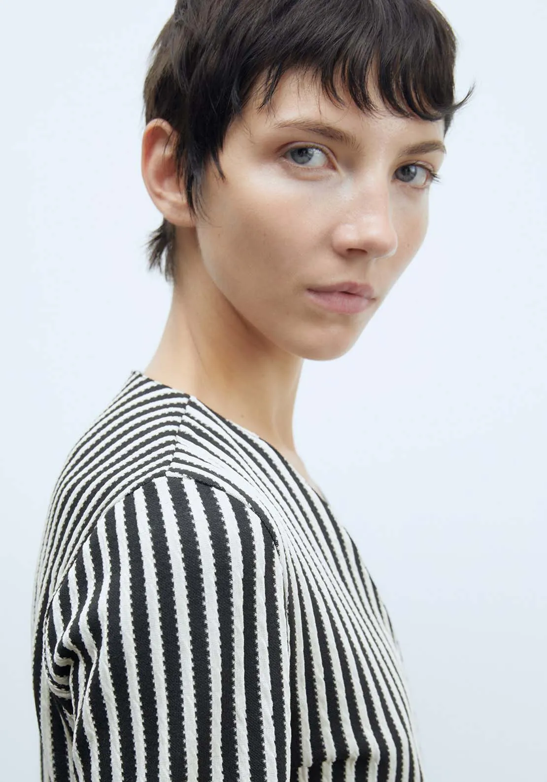 Striped Jacquard Blazer - Black