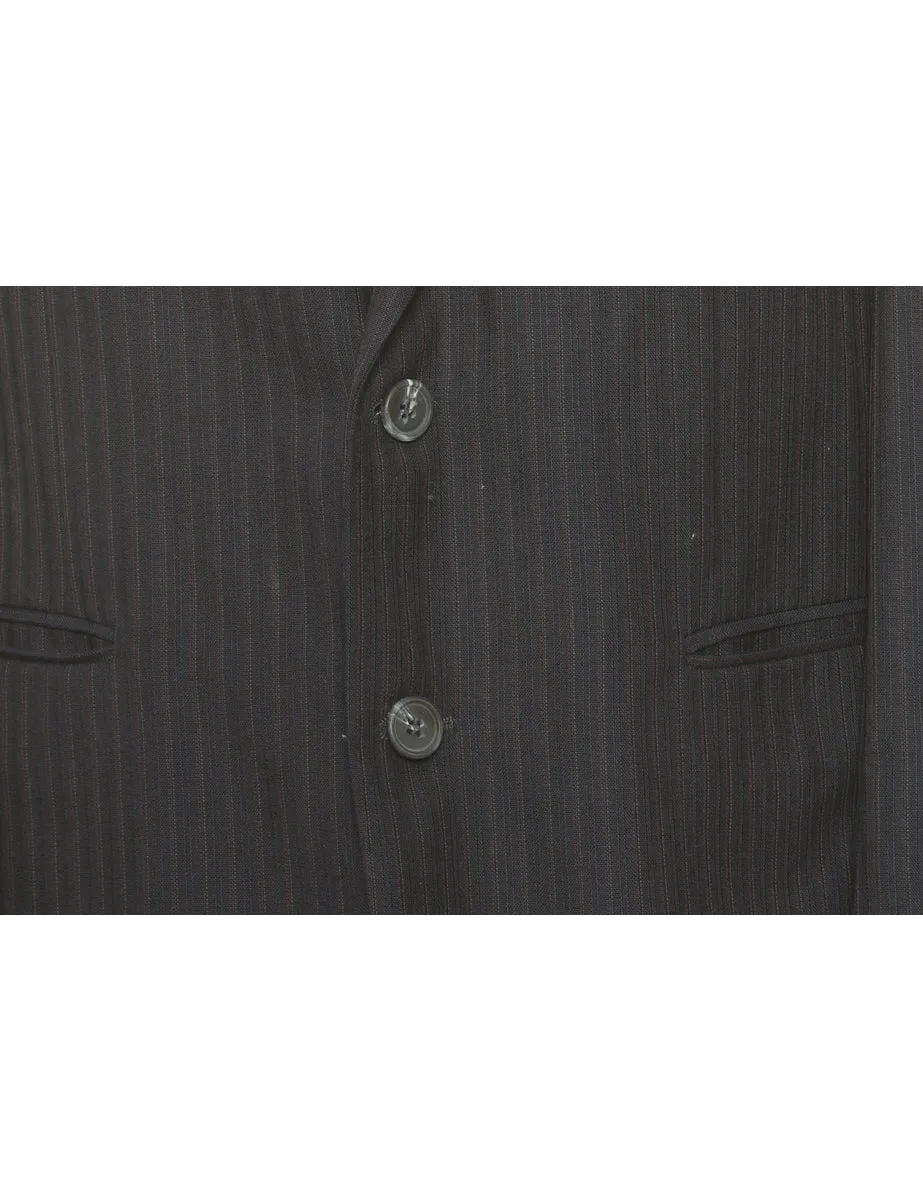 Striped Navy & White Blazer - M