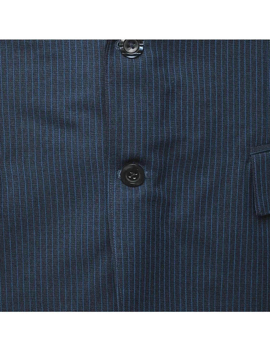 Striped Navy Classic Blazer - L