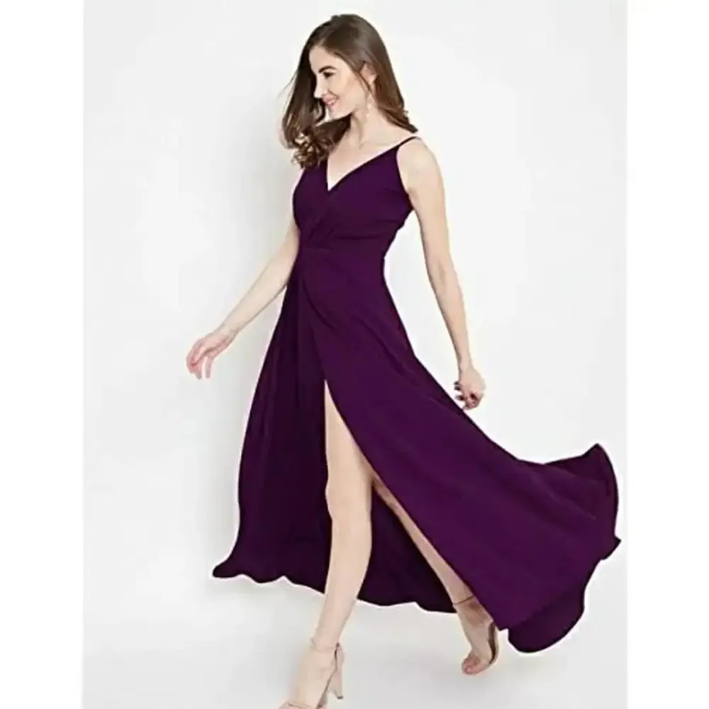 Teekhi Girl Women's A-Line Cut Out Dress (Purple)
