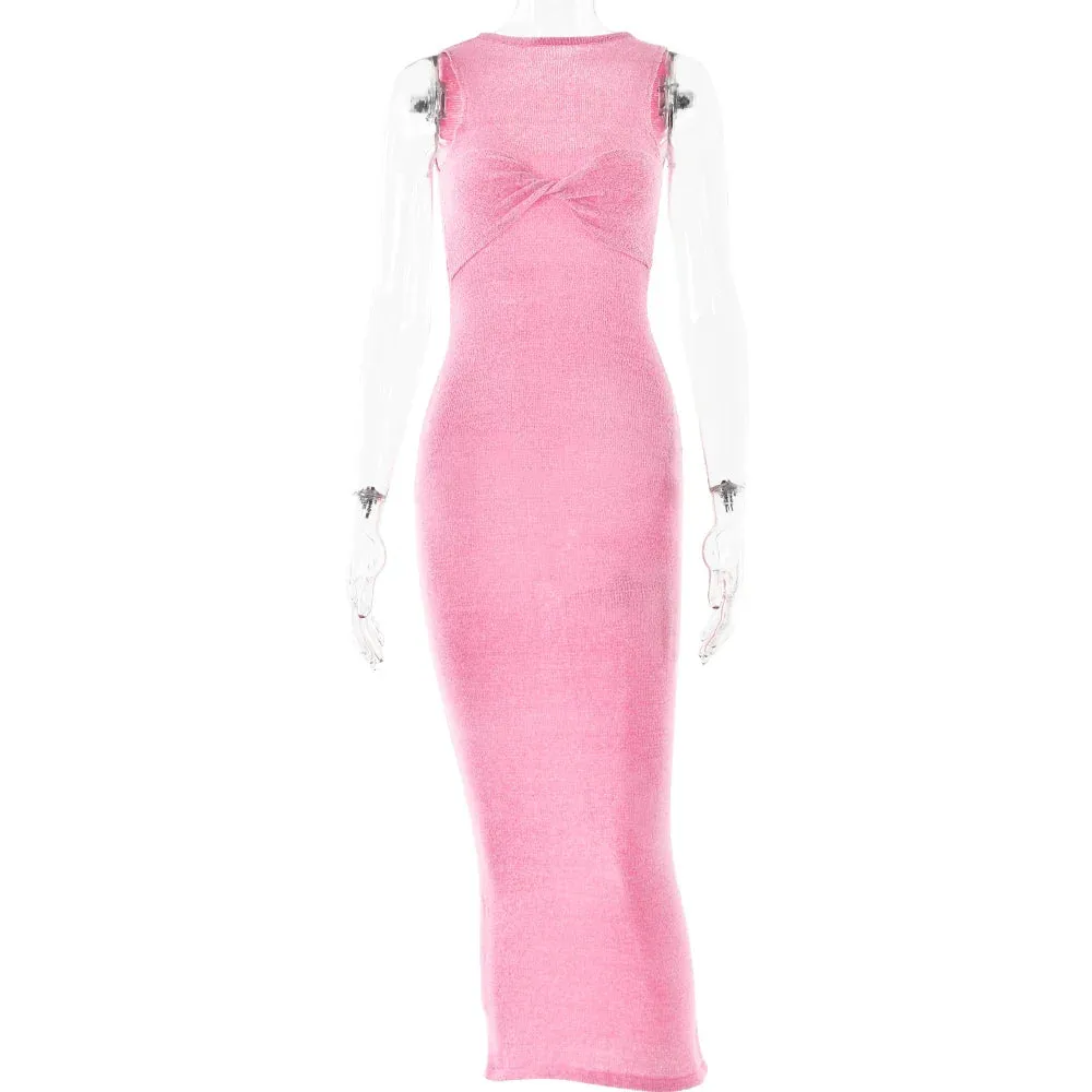 Textured See-Through Body-Hugging Maxi Dress - Mermaid-Inspired